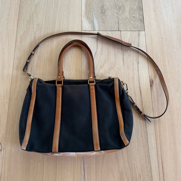 Fossil Vintage Brown Leather Handbag Tote Bag Purse - Picture 2 of 10